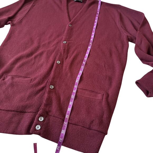 Vintage Par Four Sportswear Cardigan Sweater Men Sz XL Tall Maroon Grandpa Golf - Picture 9 of 11